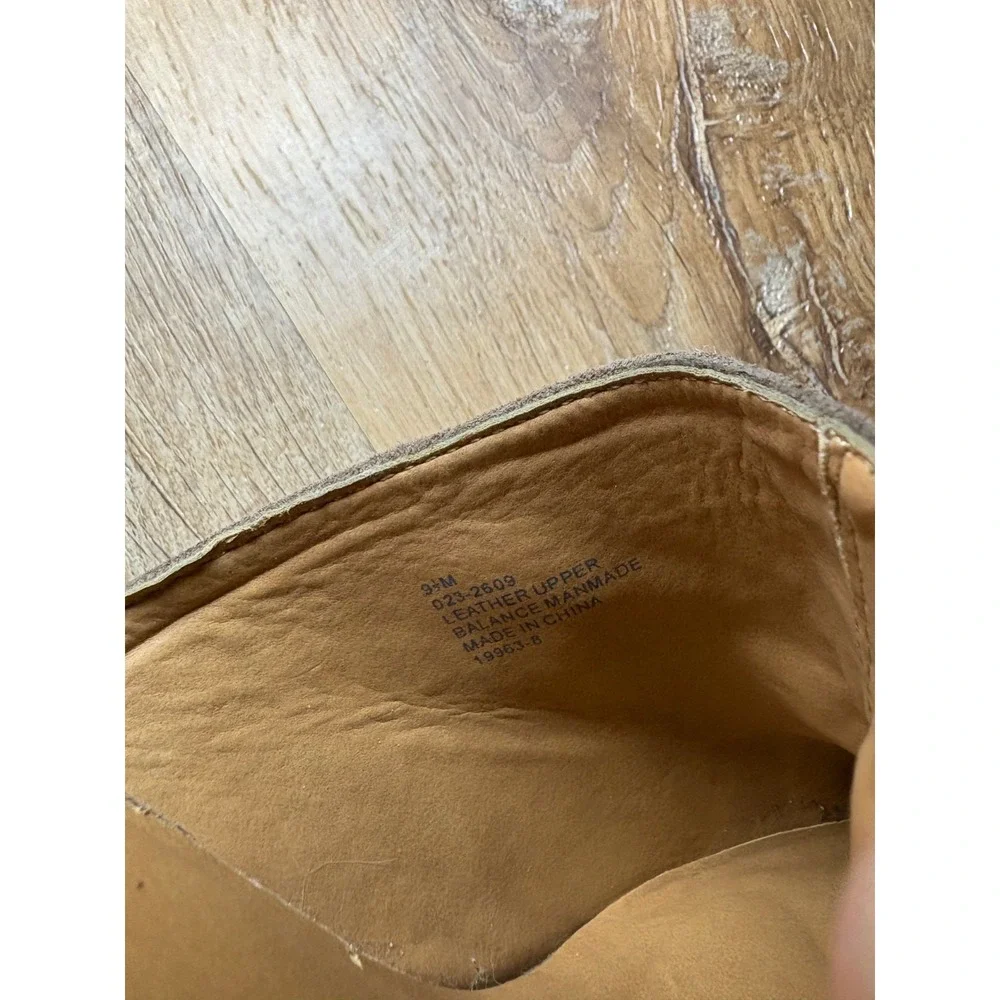 Mix It Suede Tan Leather Upper Mules Slip‎ On Heels Shoes Buckle Trim  9.5 M